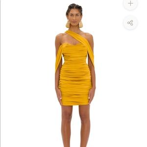 Andrea Iyamah Sol Dress; Mustard, XL